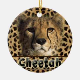 CHEETAH HEAD CERAMIC ORNAMENT