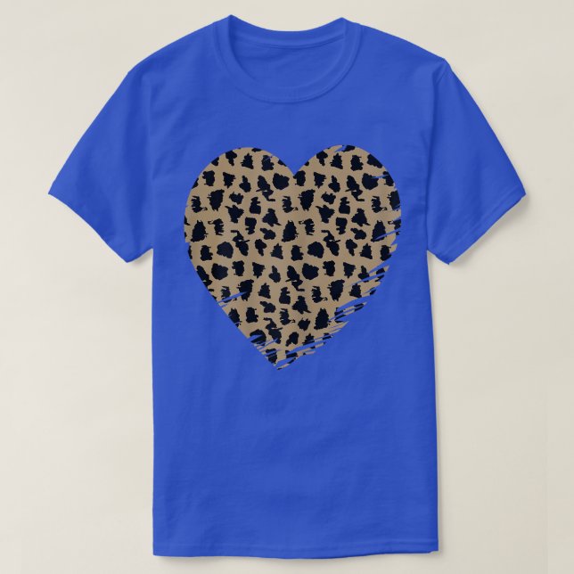 Cheetah Heart Leopard Print  T-Shirt (Design Front)