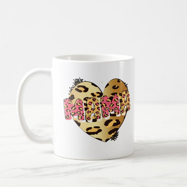 Cheetah Heart Mama Coffee Mug (Left)