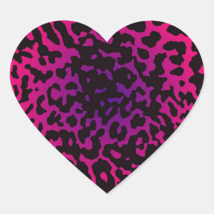 Cheetah Heart Pink Purple Sticker