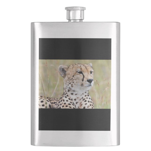 Cheetah Hip Flask (Front)
