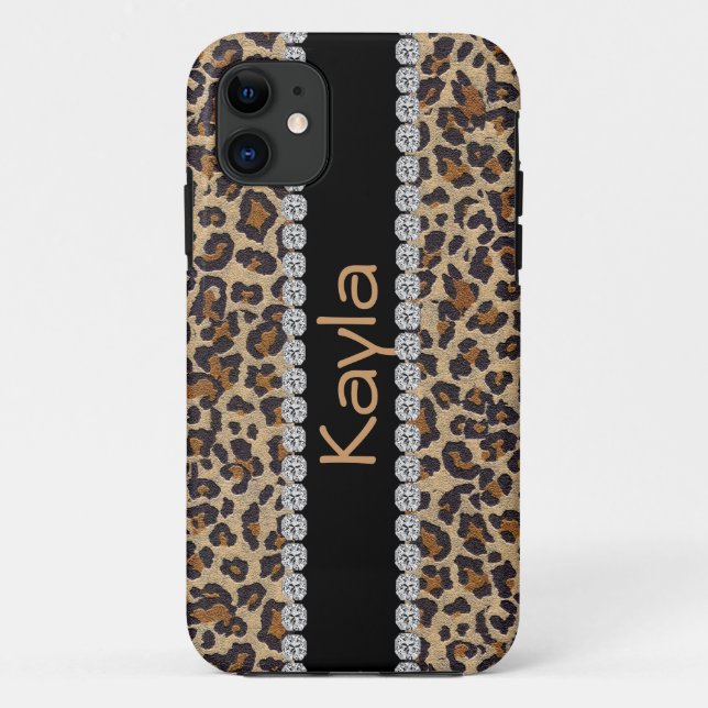 Cheetah I phone 5 CASE  bling DESIGN (Back)