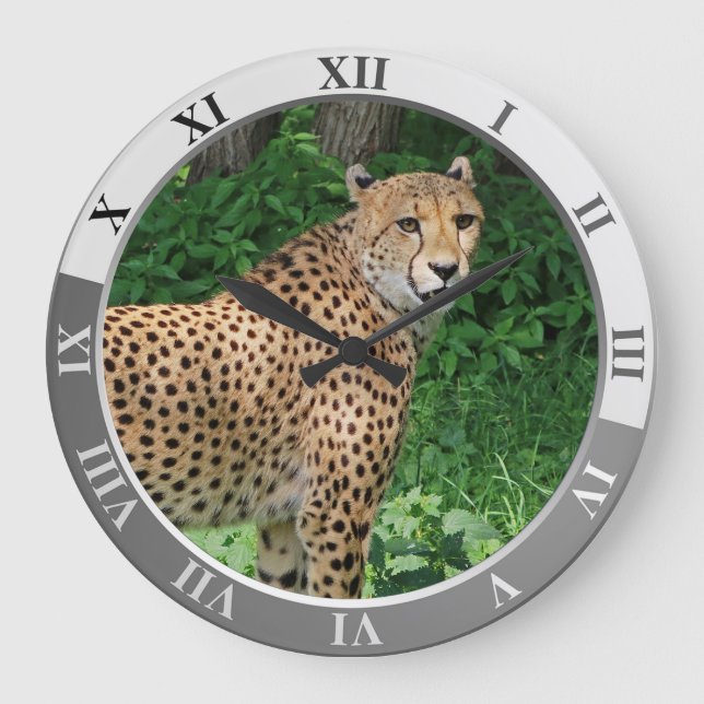 Cheetah Large Clock (Front)