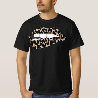 Cheetah Leopard Animal Print Lip Bite T-Shirt