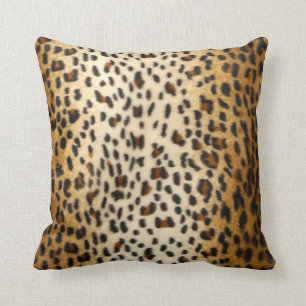 Cheetah Leopard Faux Animal Print Cushion