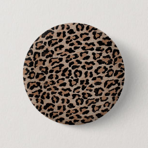 cheetah leopard print 6 cm round badge