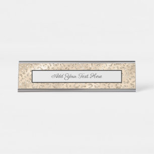 Cheetah Leopard Skin Print Pattern Animal Desk Name Plate