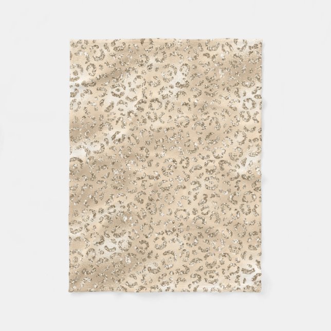 Cheetah Leopard Skin Print Pattern Animal Fleece Blanket (Front)