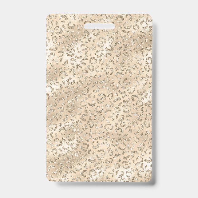 Cheetah Leopard Skin Print Pattern Animal ID Badge (Front)