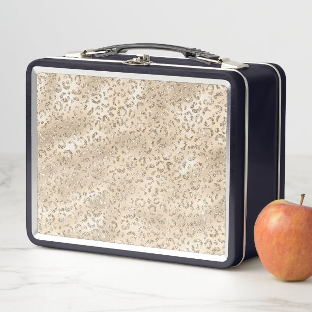 Cheetah Leopard Skin Print Pattern Animal Metal Lunch Box (In Situ)