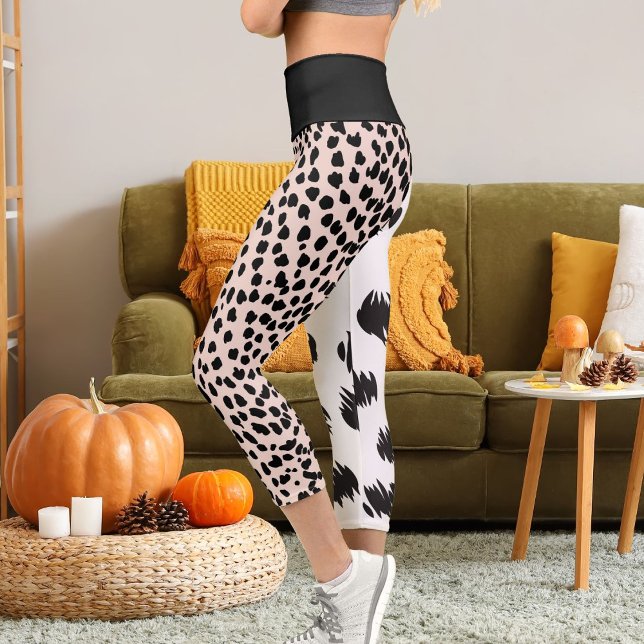 Cheetah Leopard Wildlife Cat Pattern Spots Print  Capri Leggings (Creator Uploaded)