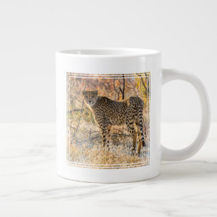 Cheetah Looking Around Large Coffee Mug