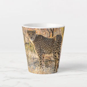 Cheetah Looking Around Latte Mug