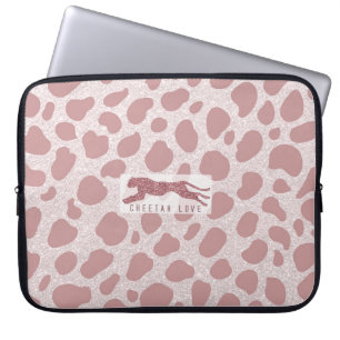 Cheetah Love Pink Glitters simulated Laptop Sleeve