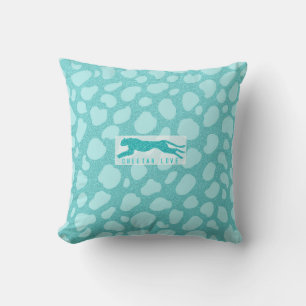 Cheetah Love - Turquoise Glitters Simulated  Cushion