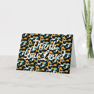 Cheetah Lovers Aqua Thank You Love Card