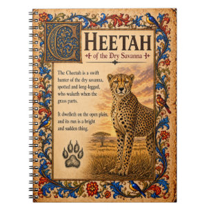 Cheetah, Mediaeval Bestiary Art Notebook