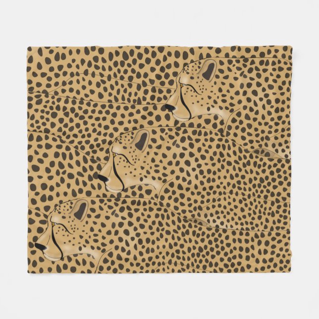 Cheetah Medium Fleece Blanket (Front (Horizontal))
