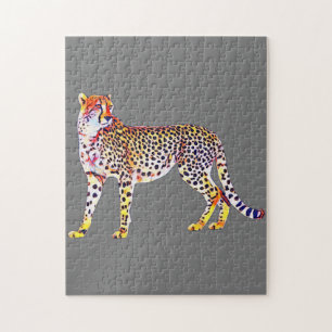 Cheetah Mother with Cubs Motif Predator Cat Animal Jigsaw Puzzle