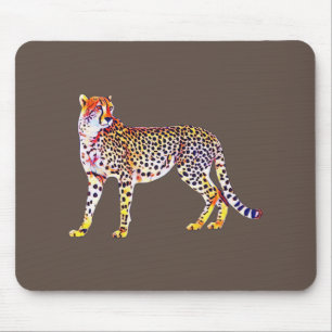Cheetah Mother with Cubs Motif Predator Cat Animal Mouse Pad