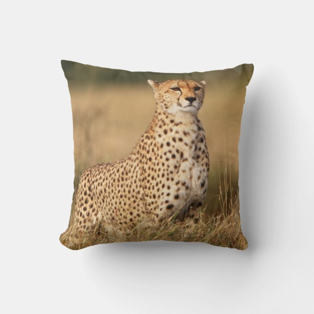 Cheetah on small mound for better visibility cushion (Front)