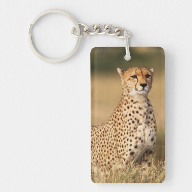 Cheetah on small mound for better visibility key ring (Front)