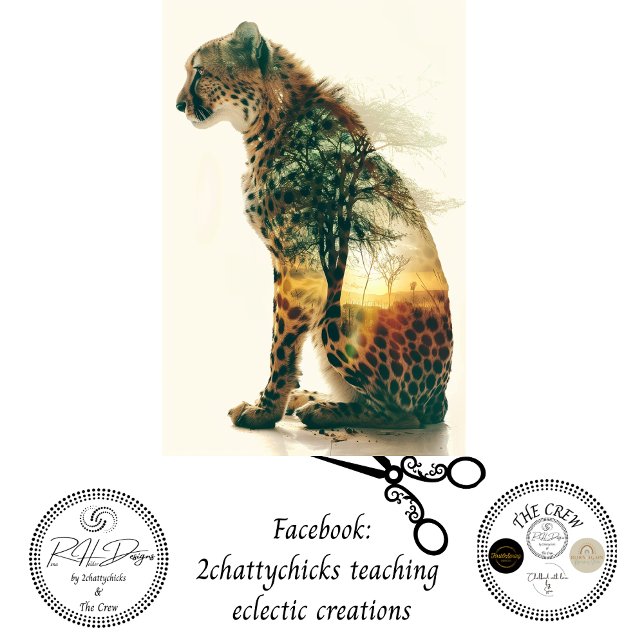 Cheetah Over Exposed Sunset Digital Art Decoupage Tissue Paper (Creator Uploaded)