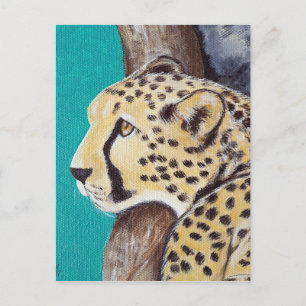 Cheetah Painting Postcard