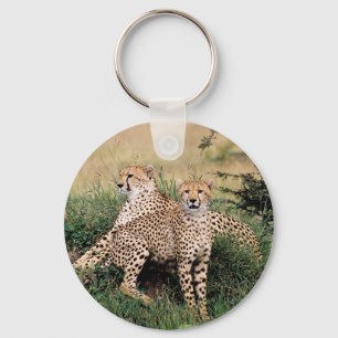 Cheetah Pair Key Ring