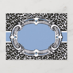 Cheetah Pattern Blue Label Postcard