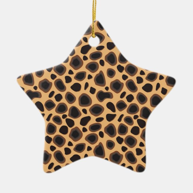 Cheetah Pattern Ceramic Ornament (Front)