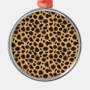 Cheetah Pattern Metal Ornament