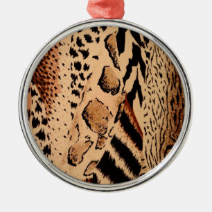 Cheetah Pattern Metal Tree Decoration