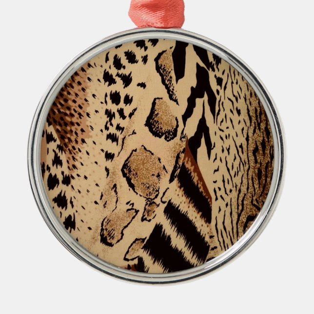 Cheetah Pattern Metal Tree Decoration (Front)