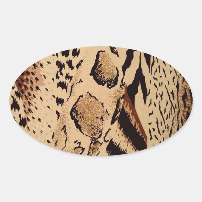 Cheetah Pattern Oval Sticker (Front)