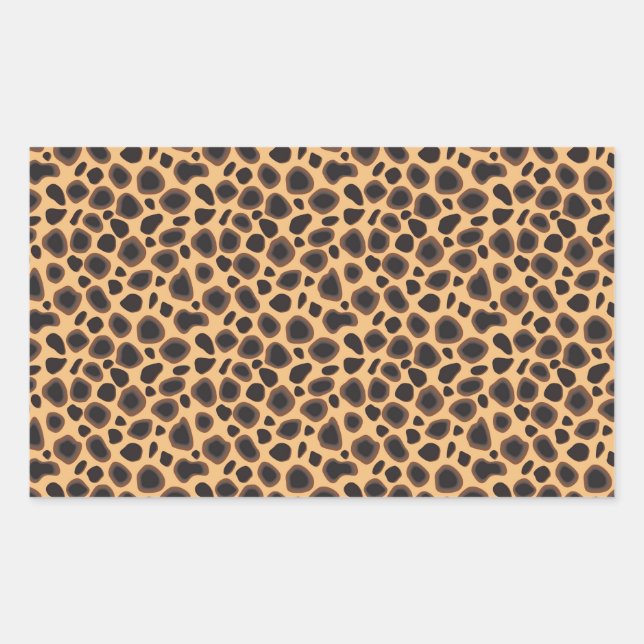 Cheetah Pattern Rectangular Sticker (Front)