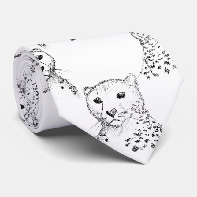 Cheetah Pattern. Tie (Rolled)