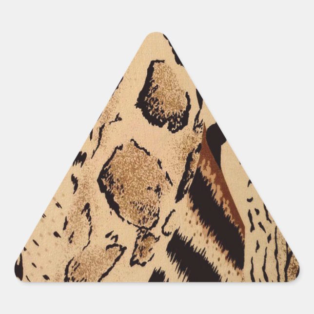 Cheetah Pattern Triangle Sticker (Front)