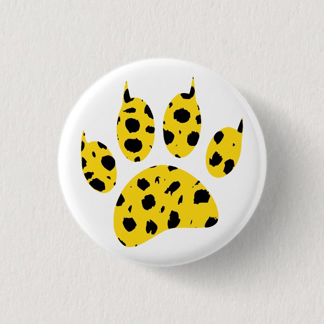 Cheetah Paw Print 3 Cm Round Badge (Front)