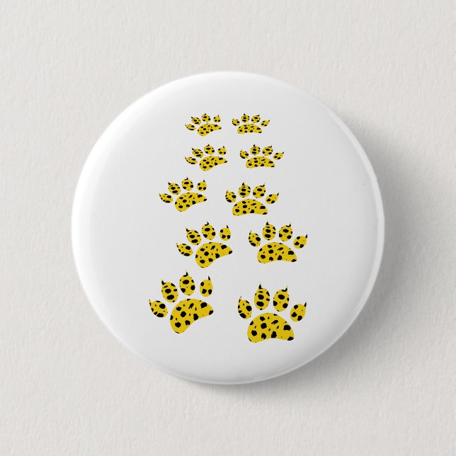 Cheetah Paw Print 6 Cm Round Badge (Front)
