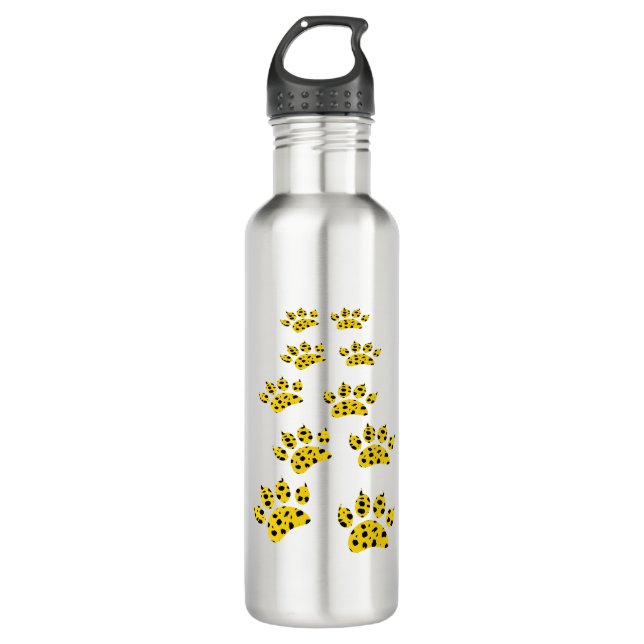 Cheetah Paw Print 710 Ml Water Bottle (Front)