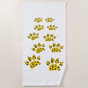 Cheetah Paw Print  Beach Towel