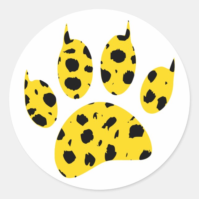 Cheetah Paw Print Classic Round Sticker (Front)