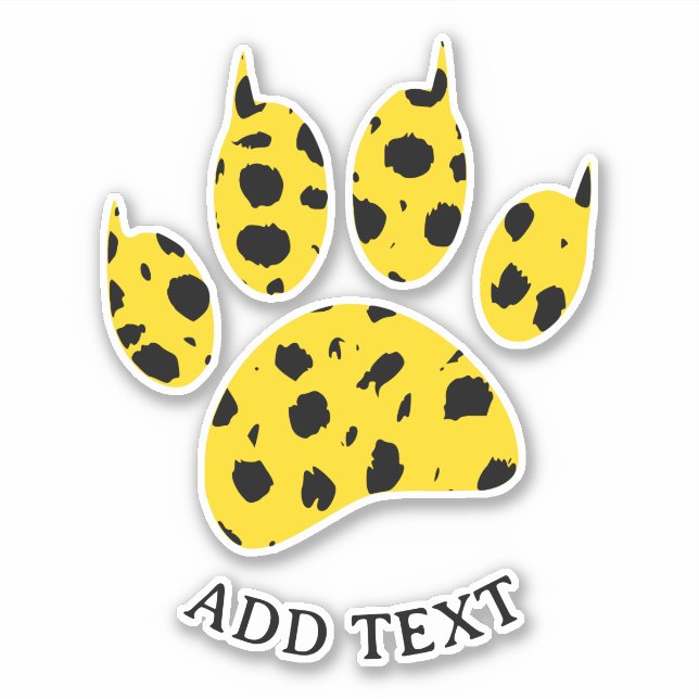 Cheetah Paw Print Custom Text (Front)