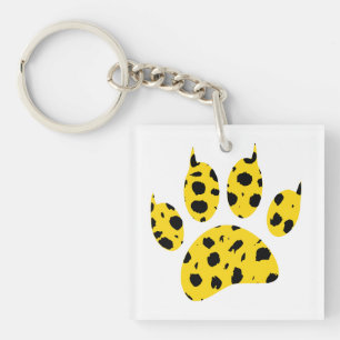 Cheetah Paw Print Key Ring