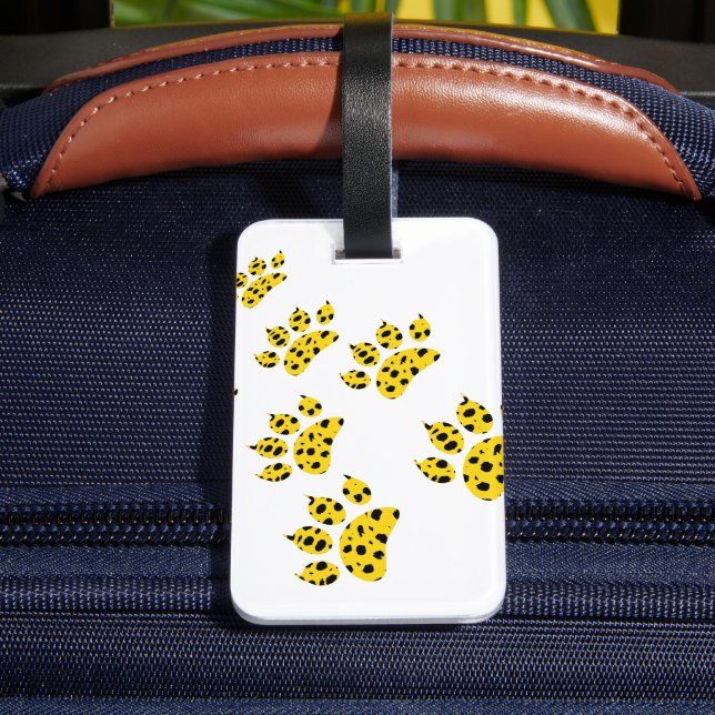Cheetah Paw Print  Luggage Tag (Back Insitu 4)