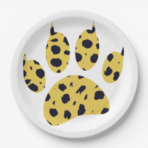 Cheetah Paw Print Paper Plate
