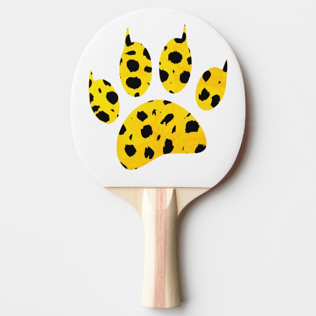 Cheetah Paw Print Ping Pong Paddle (Front)