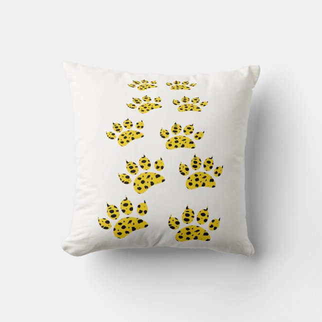 Cheetah Paw Print Throw  Cushion (Front)