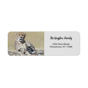 Cheetah photo personalised Return Address Label